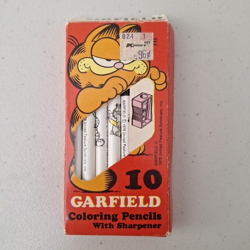💥 1978 Garfield the Cat Coloring Colored Pencils in Box Brand New 💥
